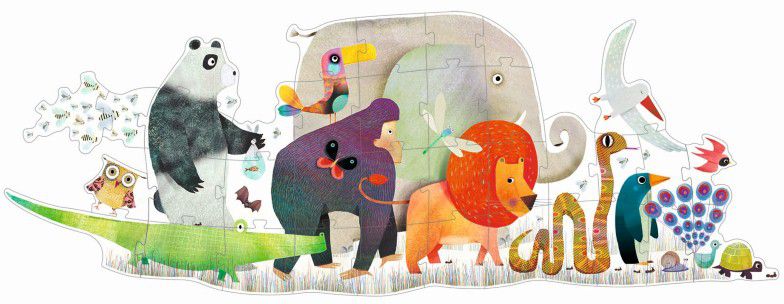 PUZZLE GIGANTE EL DESFILE DE ANIMALES. DJECO 2