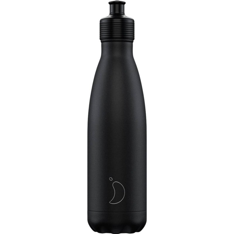 BOTELLA CHILLY SPORT NEGRO MATE 500ML1 Botella chilly´s sport negro mate 500ML