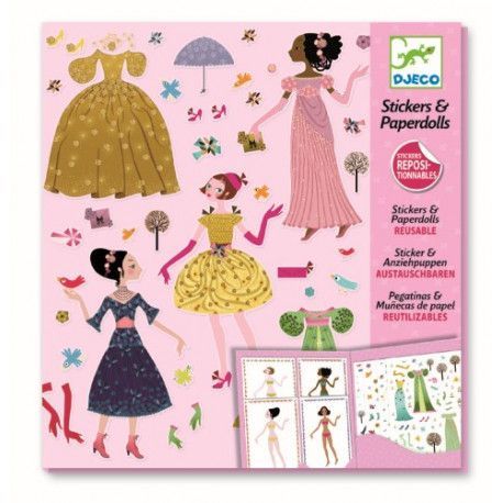 PEGATINAS & MUÑECAS DE PAPEL. VESTIDOS Pegatinas y muñecas de papel vestidos