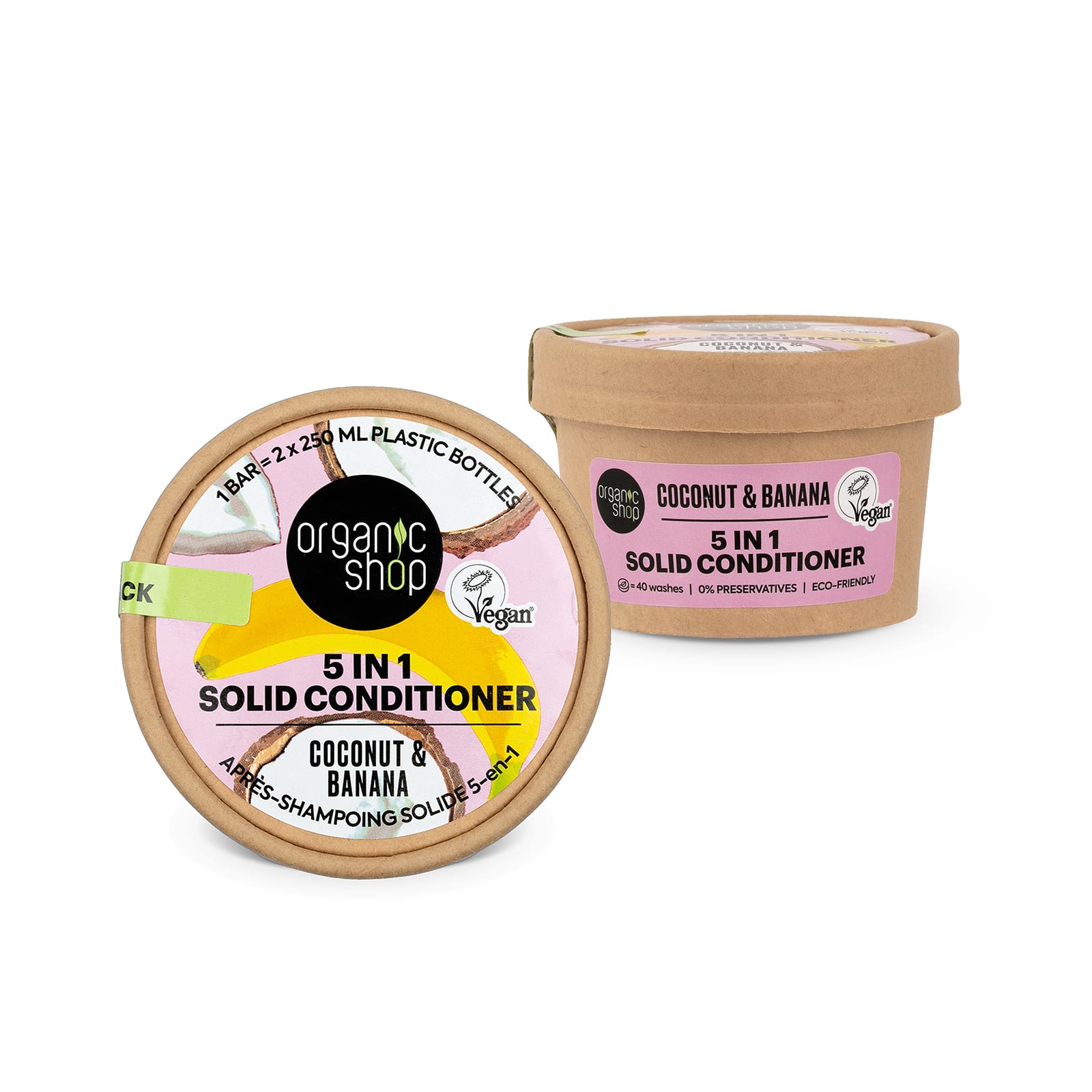 Acondicionador sólido 5 en 1 plátano y coco Acondicionador sólido 5 en 1 plátano y coco