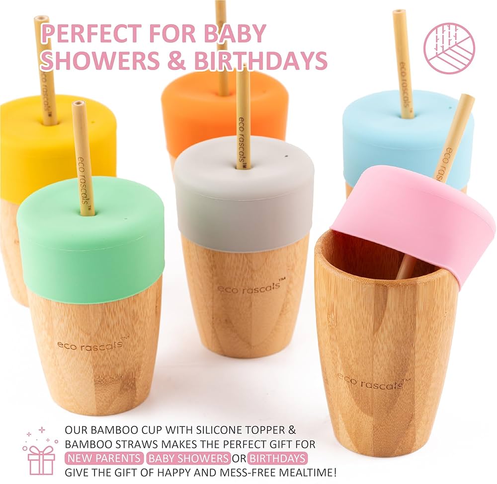 VASO BAMBOO ROSA CON PAJITA ecorascal