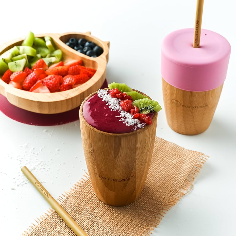 VASO BAMBOO ROSA CON PAJITA