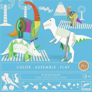 COLOREAR-CONSTRUIR-JUGAR DINOSAURIOS DJECO