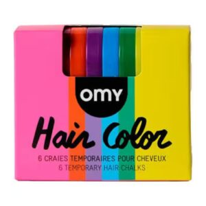 Tizas para el pelo OMY Rainbow con 6 colores temporales