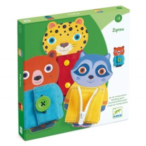 Ziptou Djeco juego educativo para aprender a abrochar y cerrar ropa