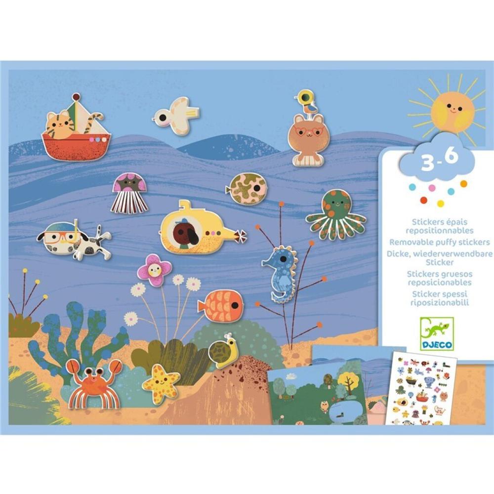 Pegatinas Tiempo de Verano Djeco – Reutilizables Pegatinas Tiempo de Verano Djeco con escenarios reutilizables