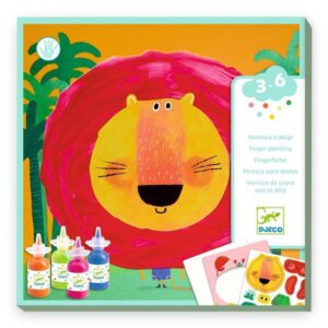 Pintura de dedos Djeco Animales Locos con pinturas y pegatinas