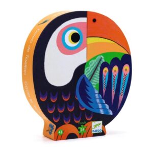 Puzzle Coco el Tucán Djeco de 24 piezas con caja silueta