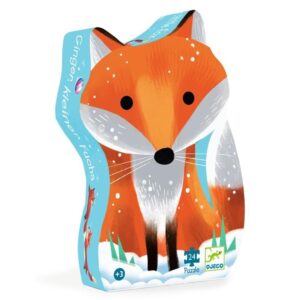 Puzzle silueta pequeño zorro Djeco de 24 piezas con caja decorativa
