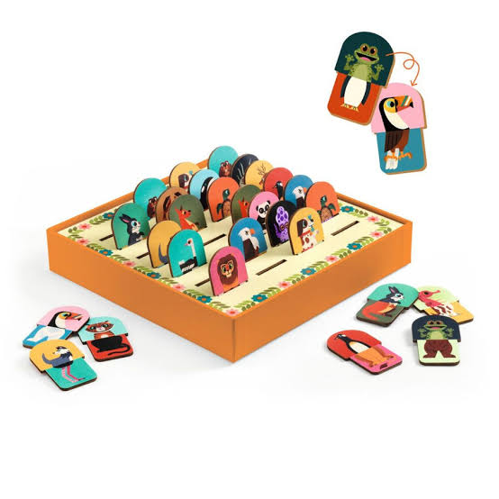 Tablero Vertical Memo Mix&Match Djeco Tablero vertical de madera del juego Memo Mix&Match Djeco