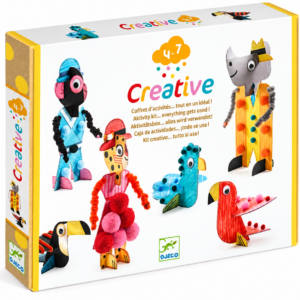 Pompones, limpiapipas y cuentas del cofre creativo Djeco