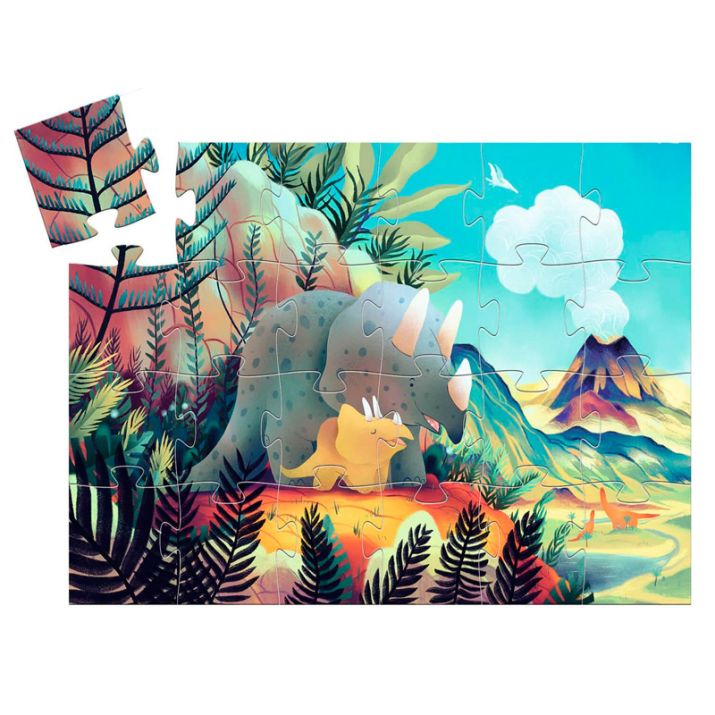 Puzzle Teo el Dinosaurio Djeco Completo Puzzle Teo el Dinosaurio Djeco de 24 piezas completamente montado