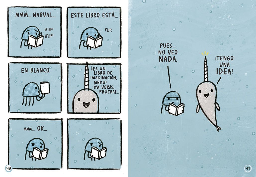 Narval y Medu – Interior del libro Página interior de Narval y Medu de Ben Clanton